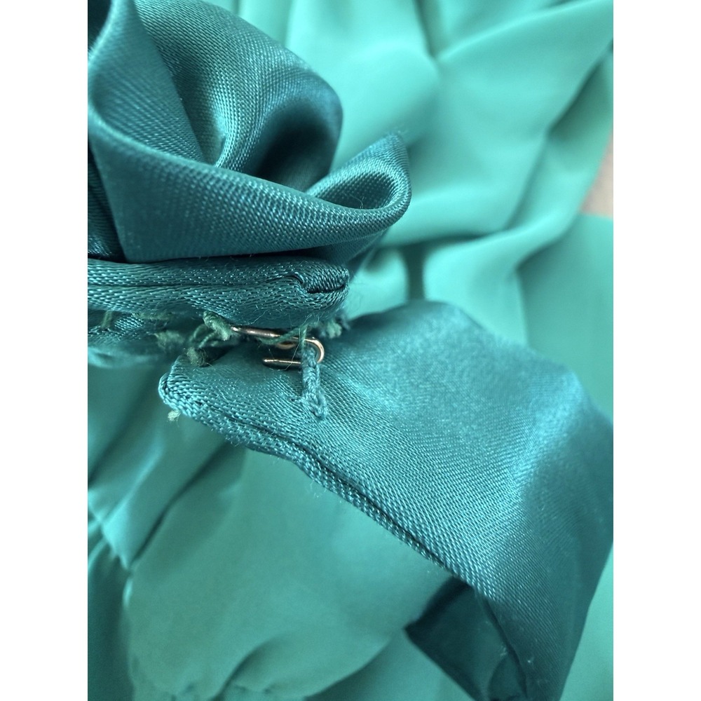 Vintage Emma Domb California Teal Chiffon Romantic Whimsigoth Party Dress Small - Picture 14 of 15